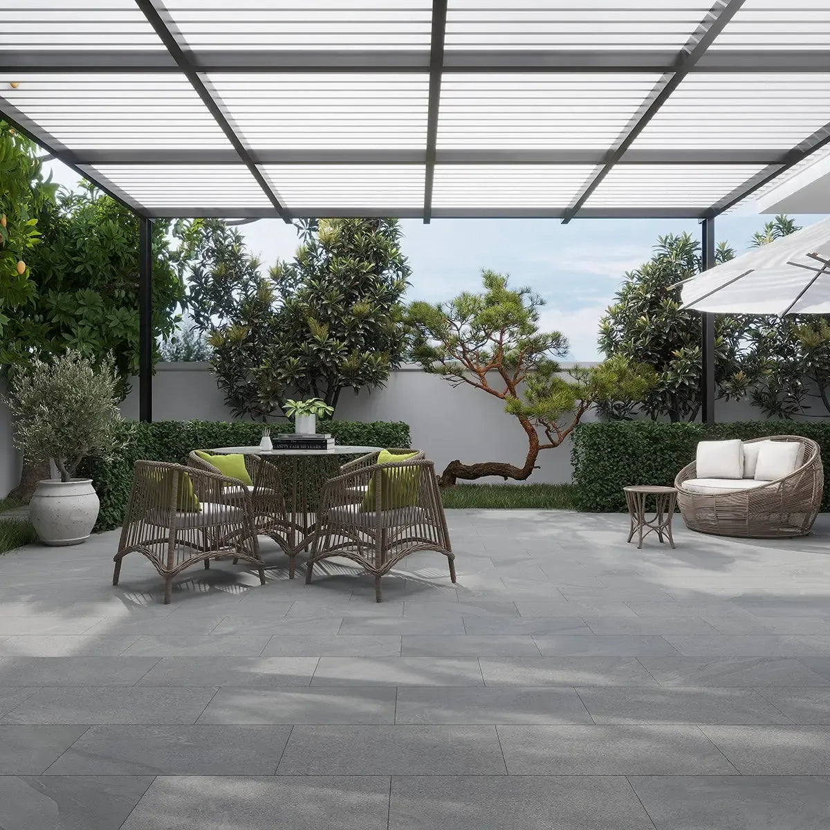 Newport Anthracite Concrete Look Porcelain Tile 12x24 | Tile Club