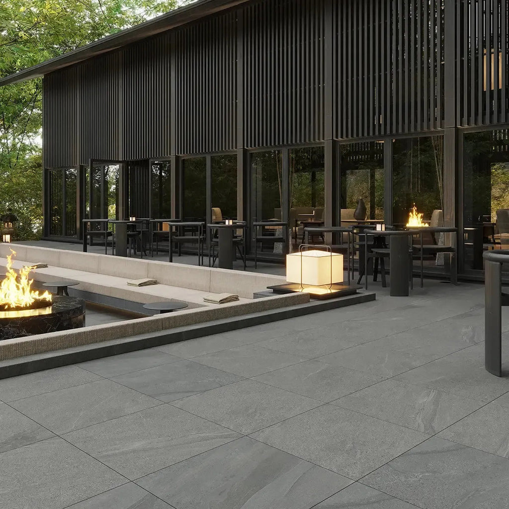 Newport Anthracite Concrete Look Porcelain Tile 24x24 | Tile Club