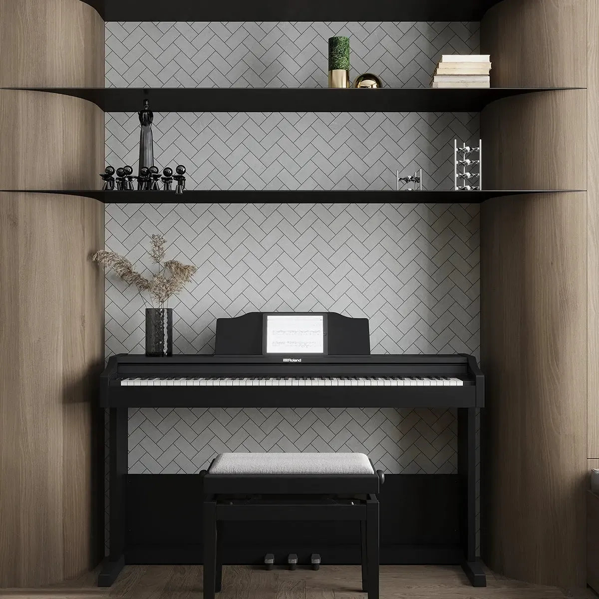Newport Cold Gray Concrete Look Herringbone Mosaic Tile 12x14 | Tile Club