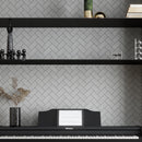 Newport Cold Gray Concrete Look Herringbone Mosaic Tile 12x14 Accent Wall
