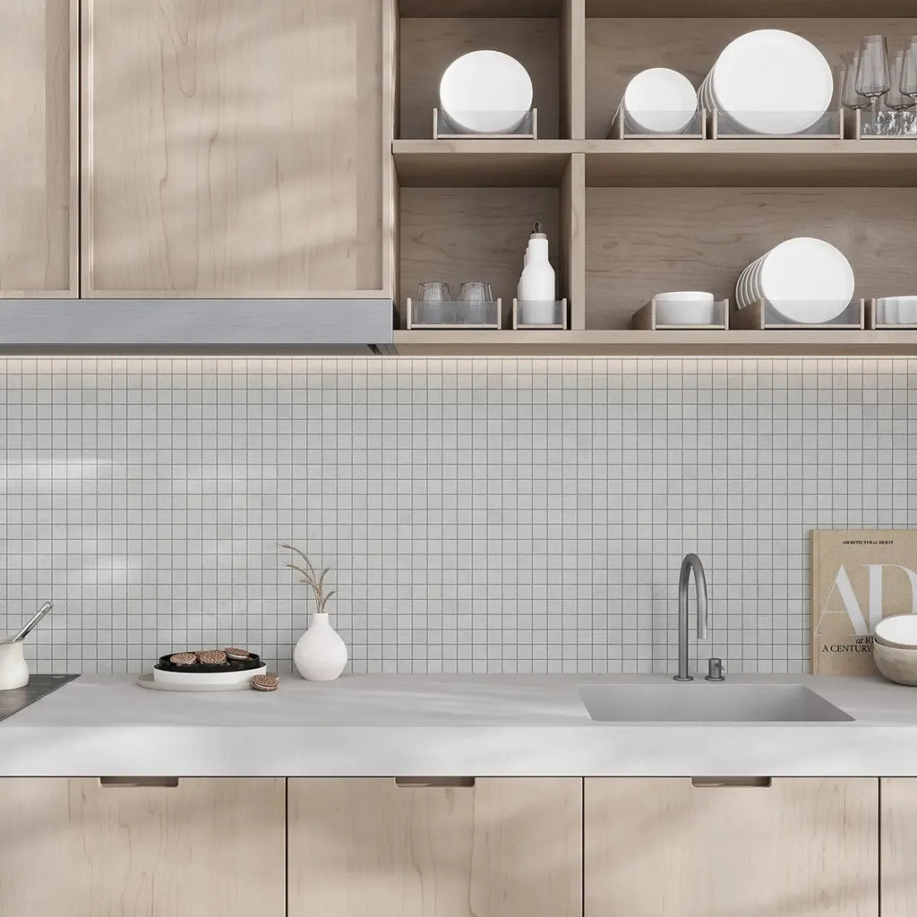 Newport Cold Gray Concrete Look Mosaic Tile 12x12 | Tile Club