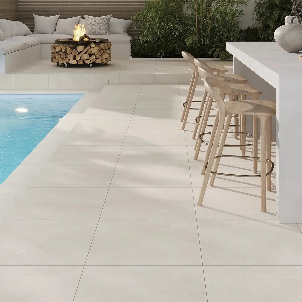 Newport Ivory Concrete Look Porcelain Tile 24x24 | Tile Club