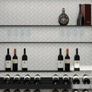 Newport White Concrete Look Herringbone Mosaic Tile 12x14 Bar Accent Wall