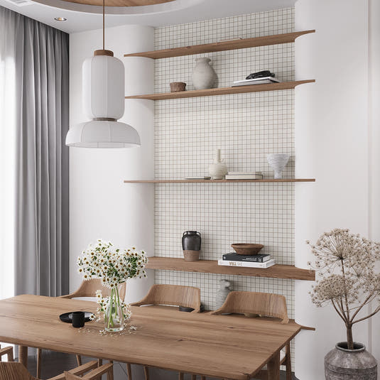 Newport White Concrete Look Mosaic Tile 12x12 | Tile Club