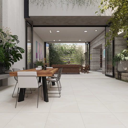 Newport White Concrete Look Porcelain Tile 24x24 | Tile Club