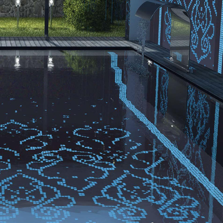 Illuminated glowing swimming pool