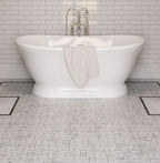 Nova Basket Bianco Carrara & Thassos Marble Mosaic Tile Bathroom Floor