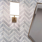 Nova Chevron Bardiglio Marble Tile | Tile Club