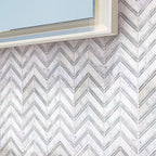 Nova Chevron Carrara Marble Tile | Tile Club