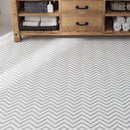Gray and White marble chevron bathroom floor tile for slip-resistance
