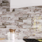 Sea Glass Amber Subway Tile Backsplash