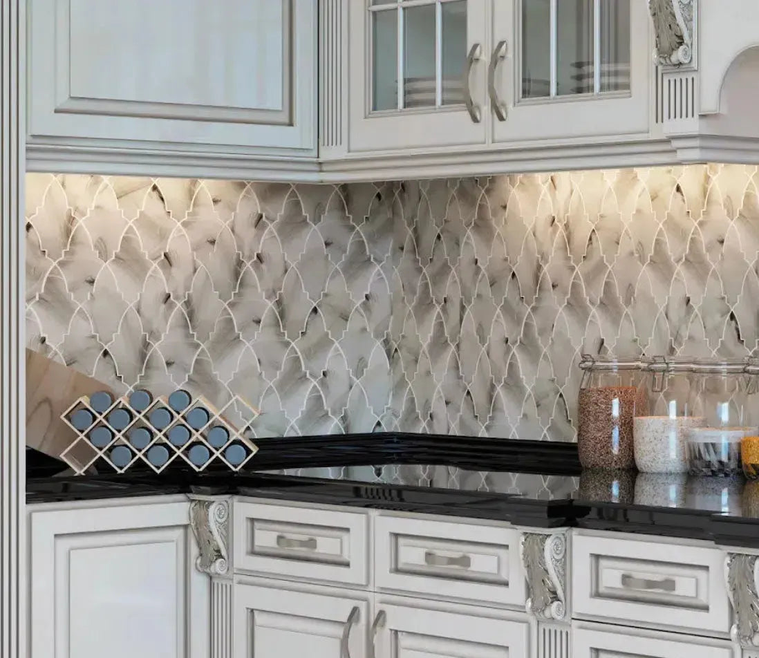 Sea Glass Louvre Amber Mosaic Tile | Tile Club