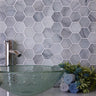 Sea Glass Hexagon Grey Mosaic Tile