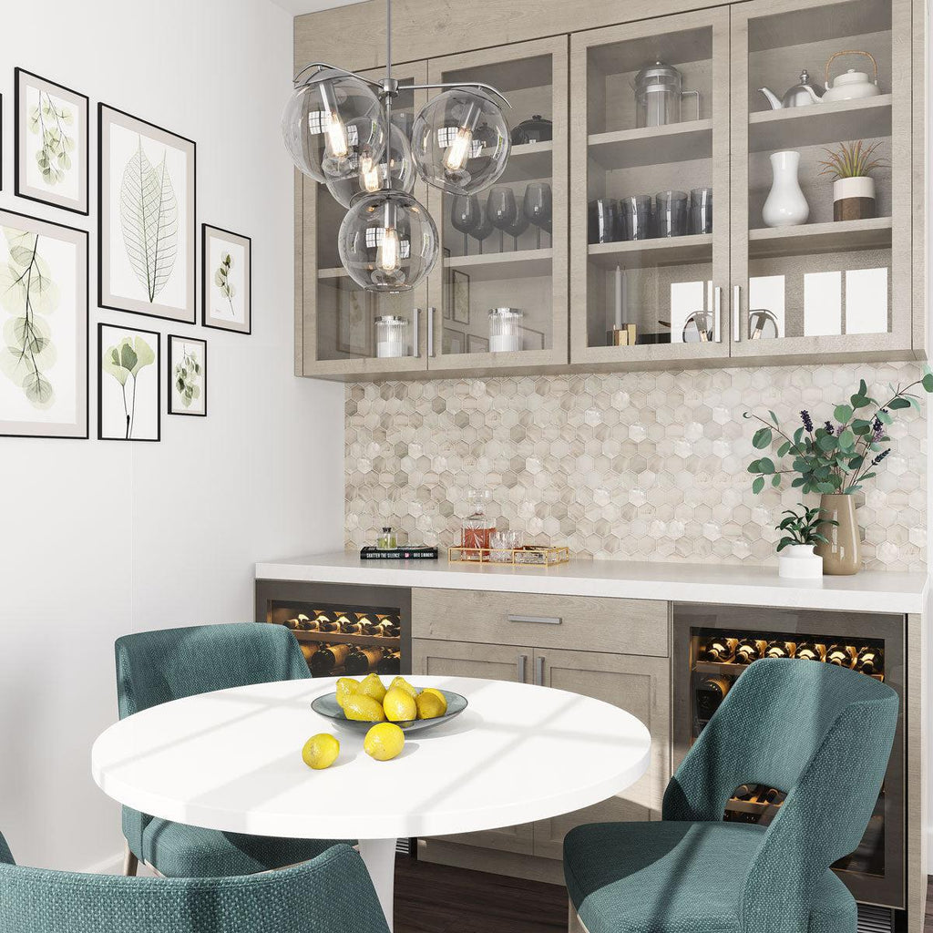 Unique and artistic platinum glass hexagon wall tile