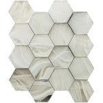 Sea Glass Hexagon Platinum White Mosaic Tile | Tile Club | Position1
