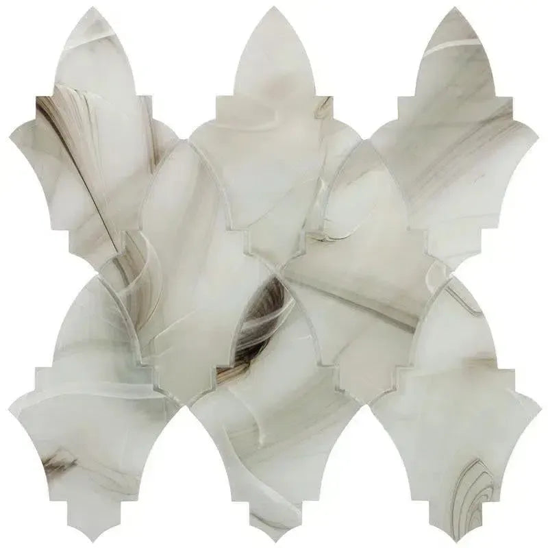 Sea Glass Louvre Amber Mosaic Tile | Tile Club | 