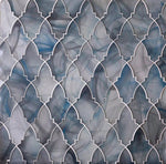 Luminous swirled glass mosaic tile