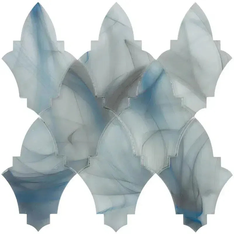 8.9" x 9.8" Sea Glass Louvre Blue Mosaic Tile | Tile Club | Position1