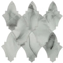 8.9" x 9.8" Sea Glass Louvre Grey Mosaic Tile | Tile Club | Black Glass Mosaic Tile