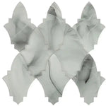 8.9" x 9.8" Sea Glass Louvre Grey Mosaic Tile | Tile Club | Black Glass Mosaic Tile