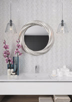 Ocean Waves Shell and White Marble Mosaic Tile | Tile Club