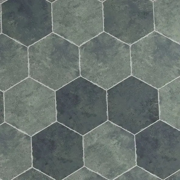 Olive Green Porcelain Hexagon Tile | Tile Club