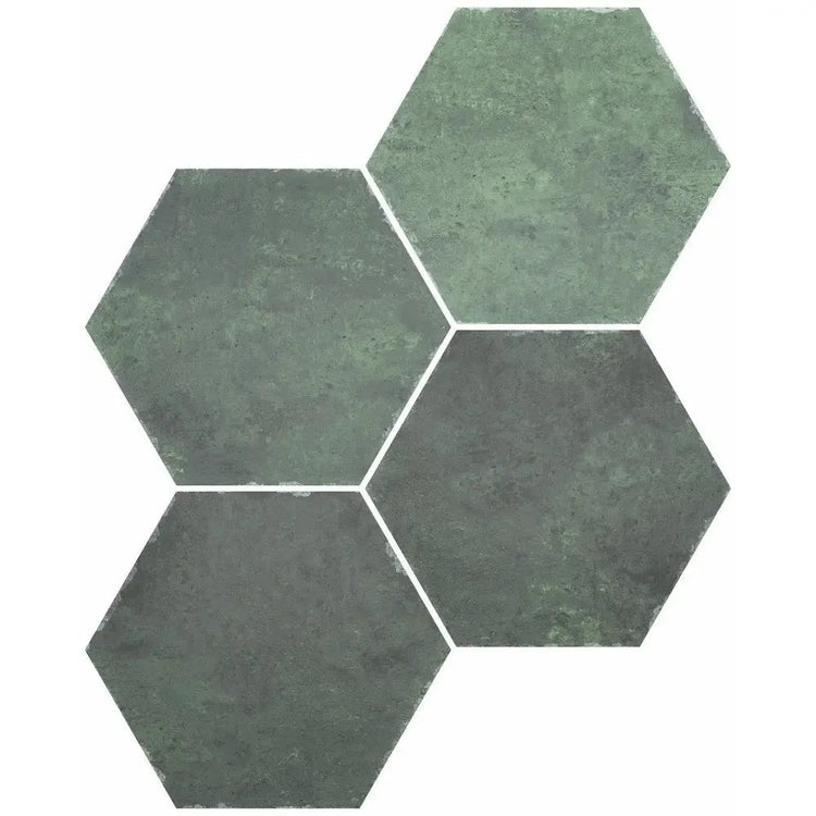 Olive Green Porcelain Hexagon Tile | Organic Home Decor