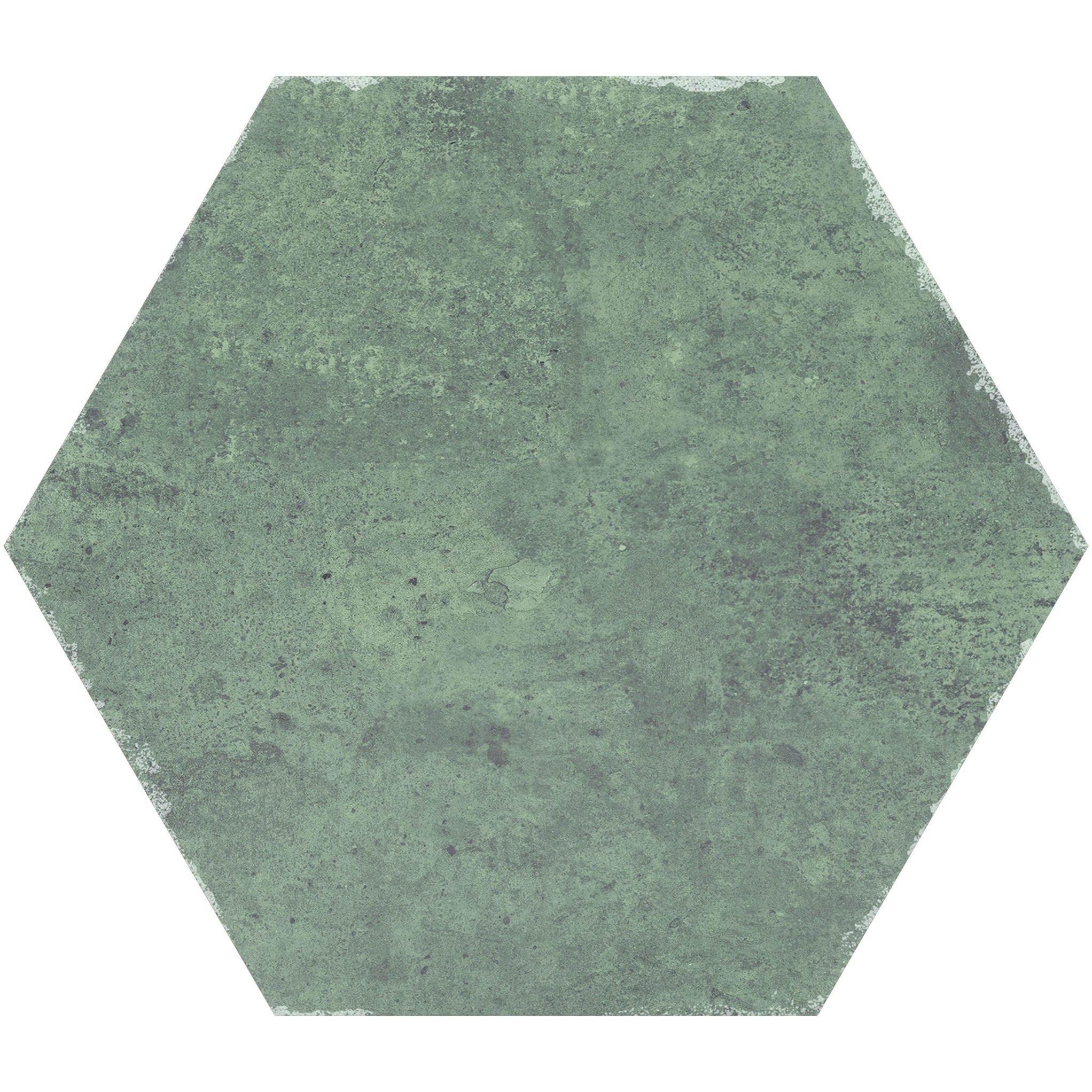 Olive Green Porcelain Hexagon Tile Sample