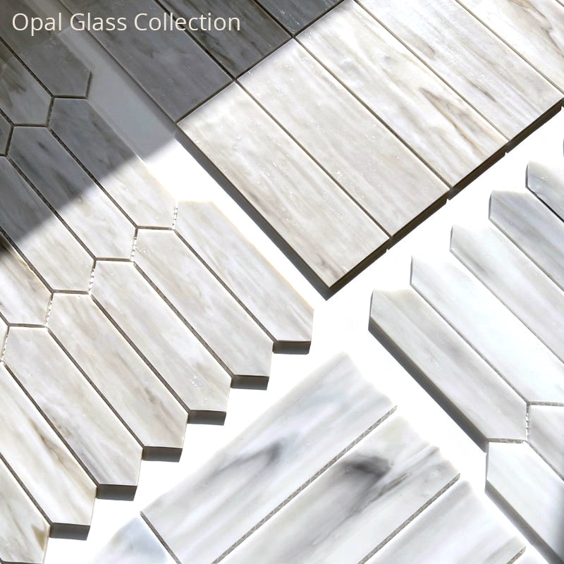 Beige Opal Picket Glass Mosaic