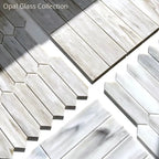 White Opal Picket Glass Mosaic | Tile Club