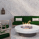 Outdoor Living Area Mosaic Wall with Provence Flower Carrara & Wooden Beige Waterjet Mosaic Tile