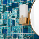 Pacific Turquoise Square Pattern Glass Mosaic | Tile Club