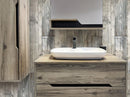 Painted Wood Blue Bathroom Wall