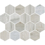Tile Club | PAINTED WOOD HEX WHITE Honed Gray Porcelain Tile position: 1