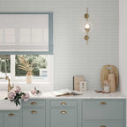 Pale Blue Buttons Porcelain Penny Round Tile backsplash