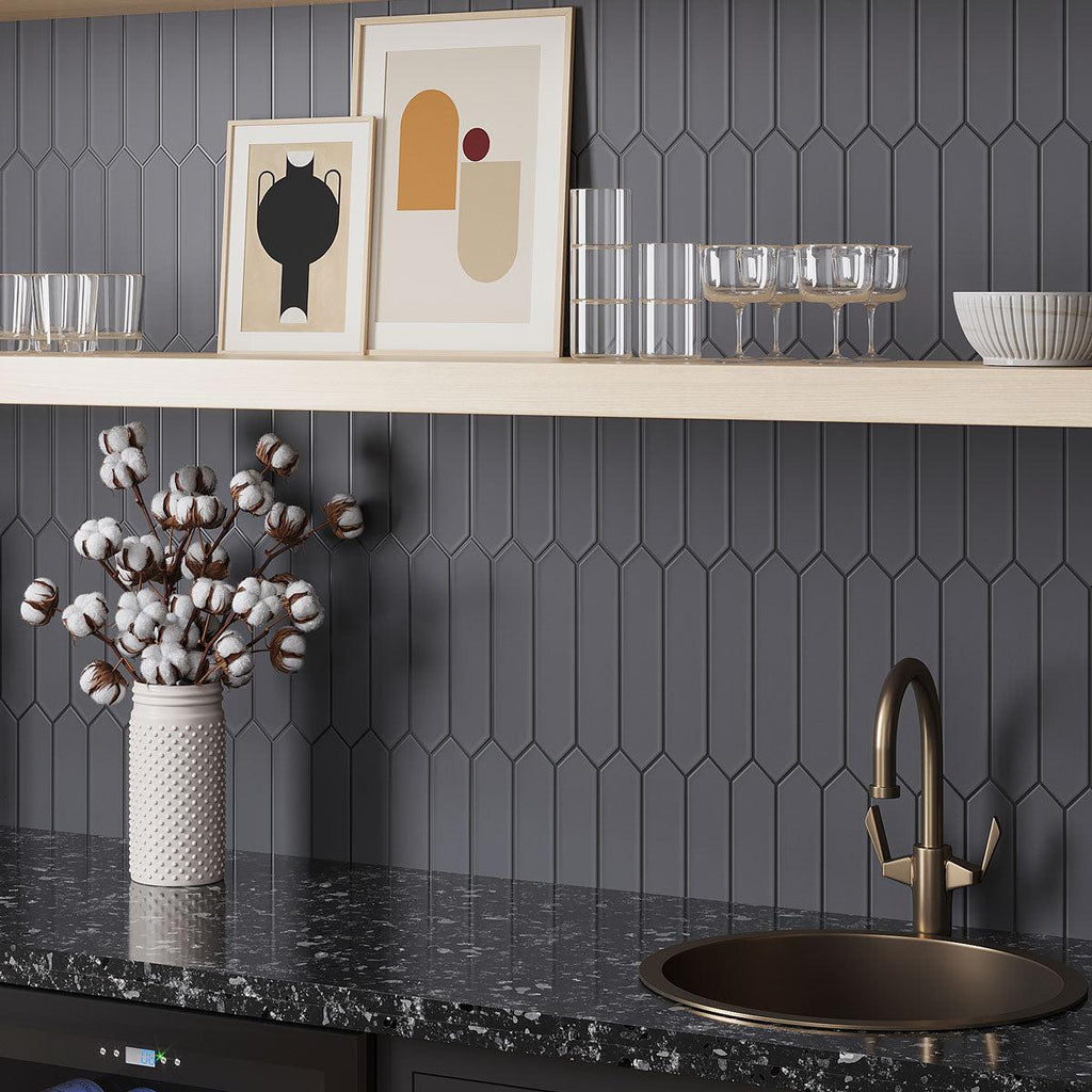 Palisades Black Picket Ceramic Tile | Tile Club