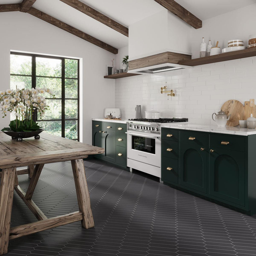 Black Picket Ceramic Floor Tiles