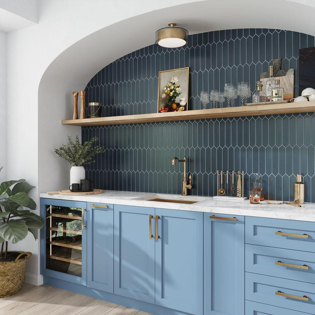 Palisades Navy Picket Ceramic Tile | Tile Club