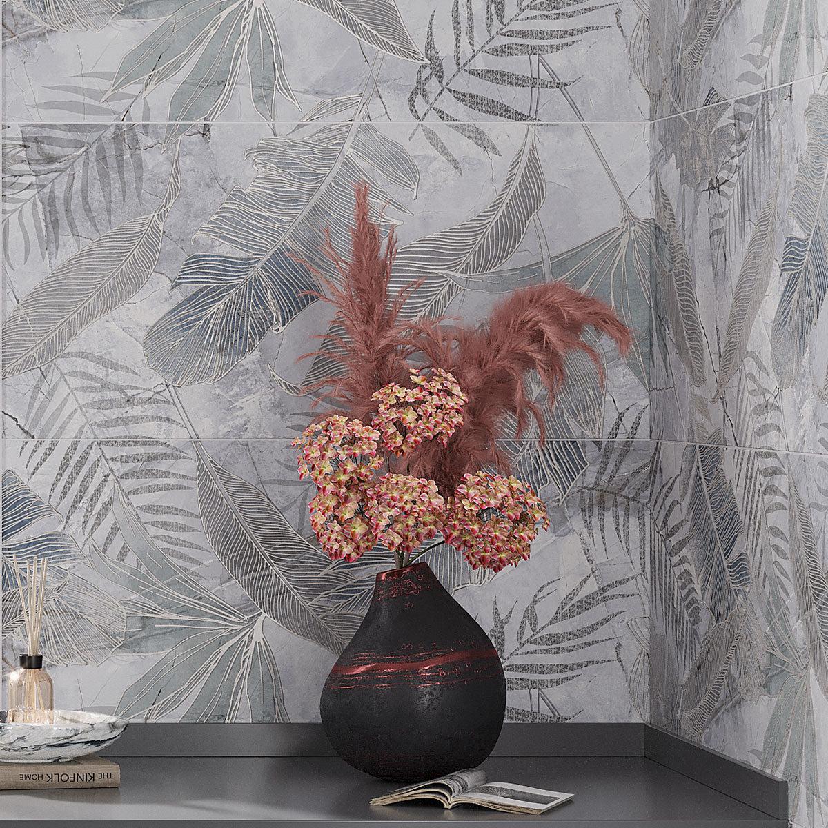 Panorama Botanical Ceramic Tile 16x48 Accent Wall