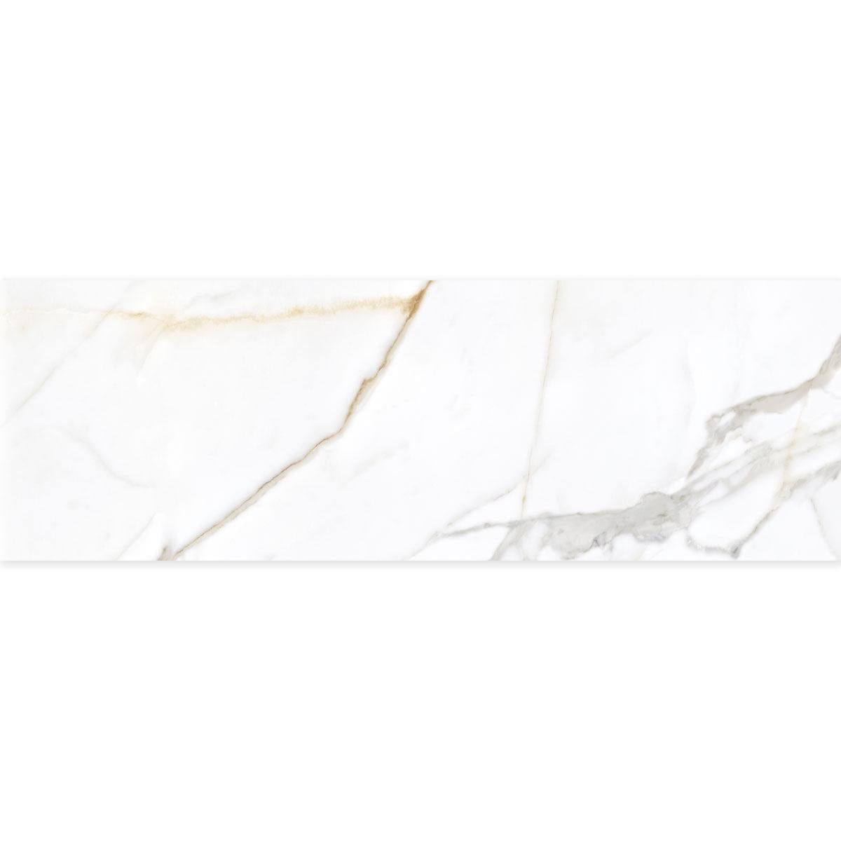 Panorama Gold Marbled Ceramic Tile 16x48 | Tile Club