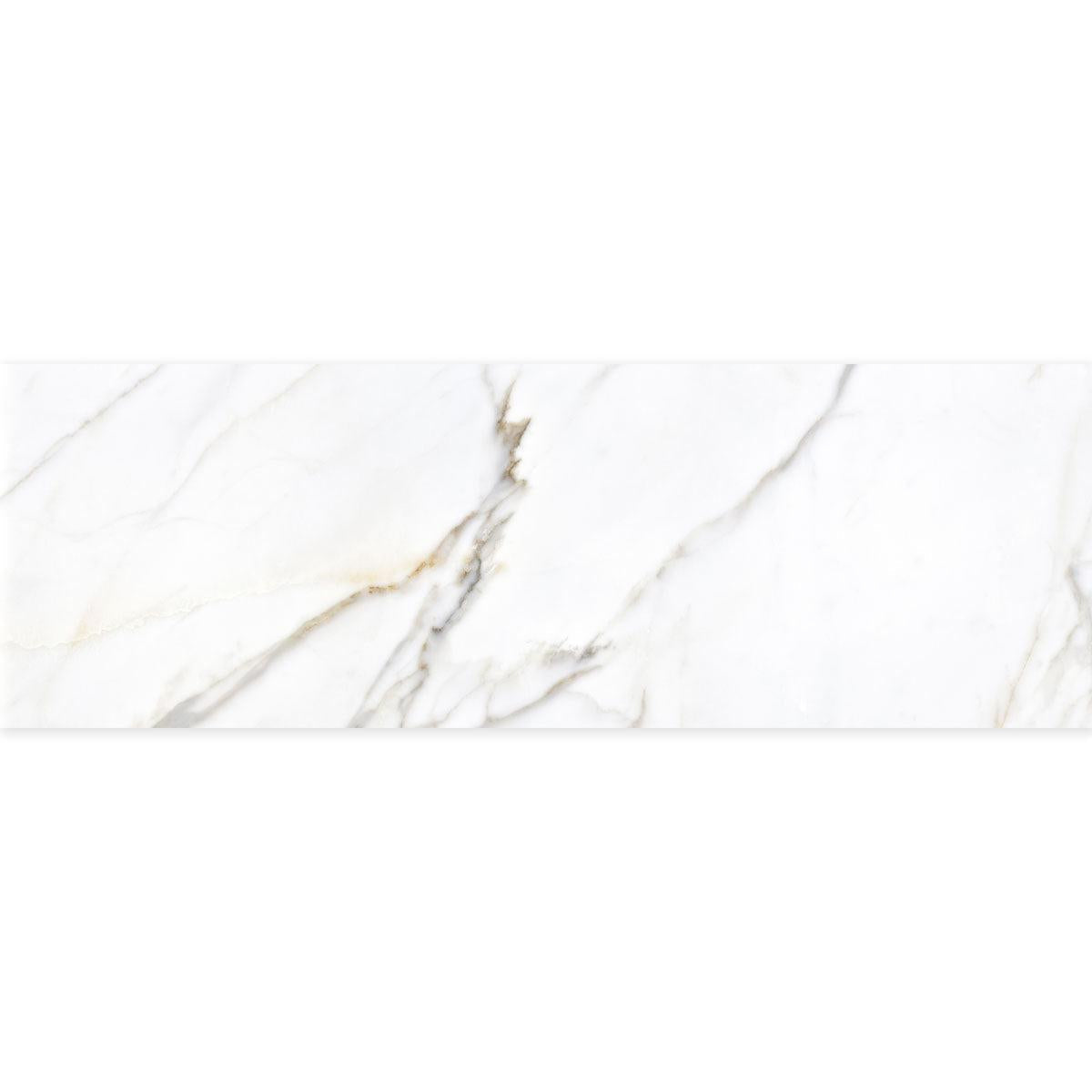 Panorama Gold Marbled Ceramic Tile 16x48 | Tile Club