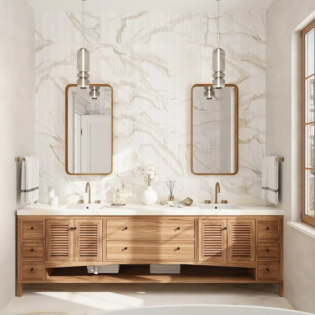 Panorama Gold Marbled Column Ceramic Tile 16x48 | Tile Club