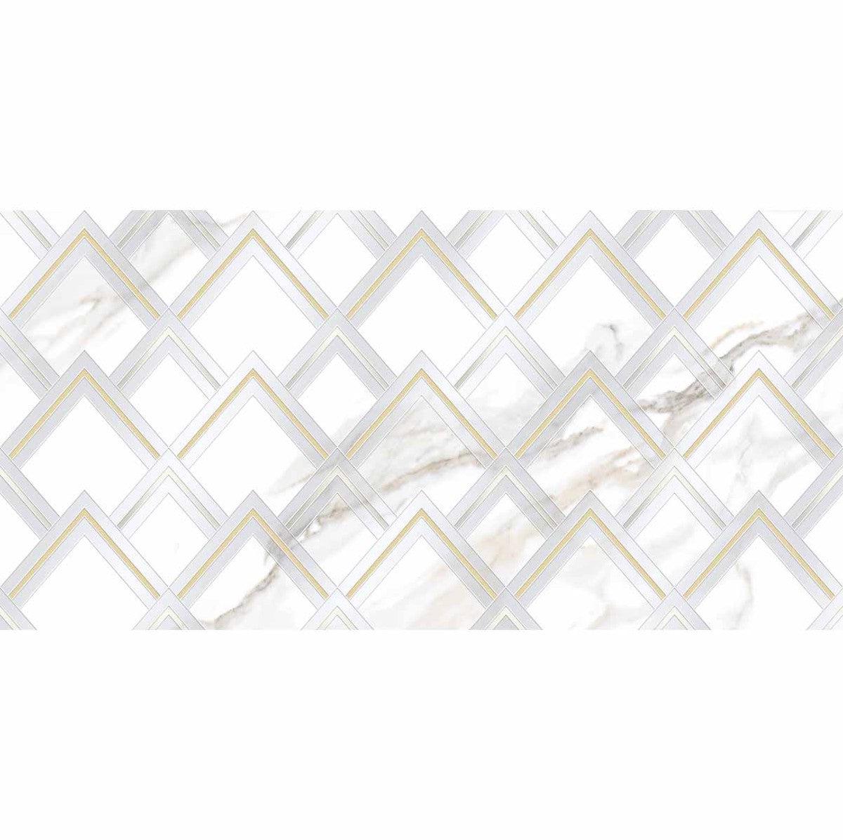 Panorama White Marbled Peak Porcelain Tile 24x48 | Tile Club