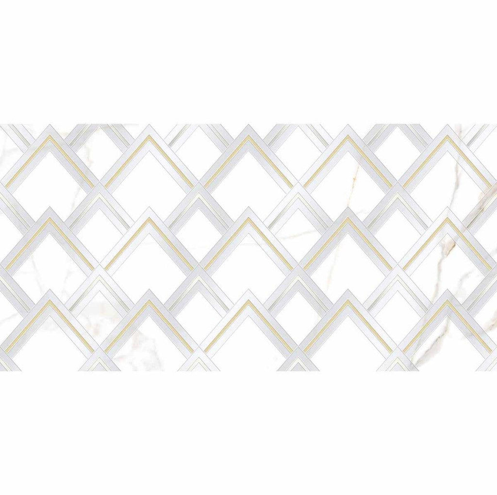 Panorama White Marbled Peak Porcelain Tile 24x48 | Tile Club