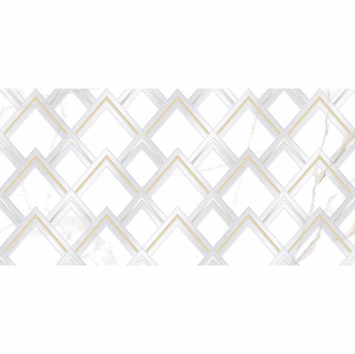 Panorama White Marbled Peak Porcelain Tile 24x48 | Tile Club