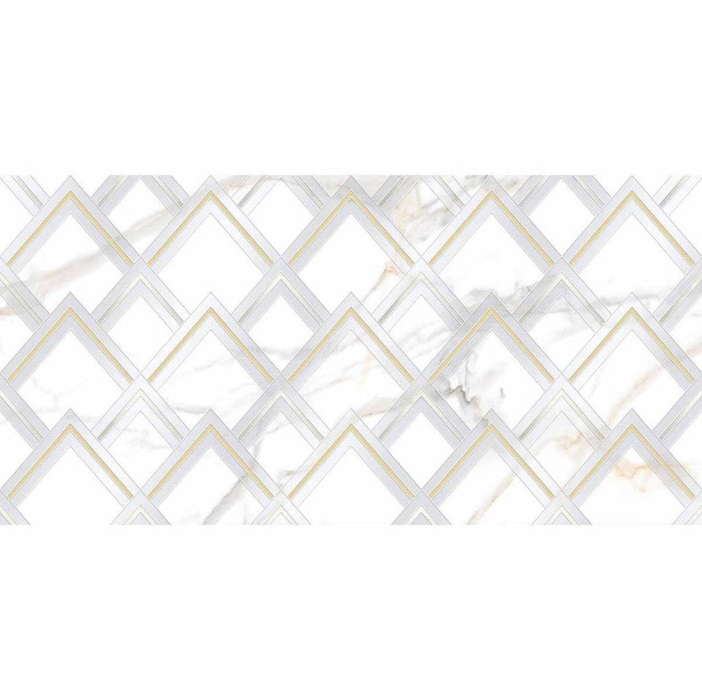 Panorama White Marbled Peak Porcelain Tile 24x48 | Tile Club