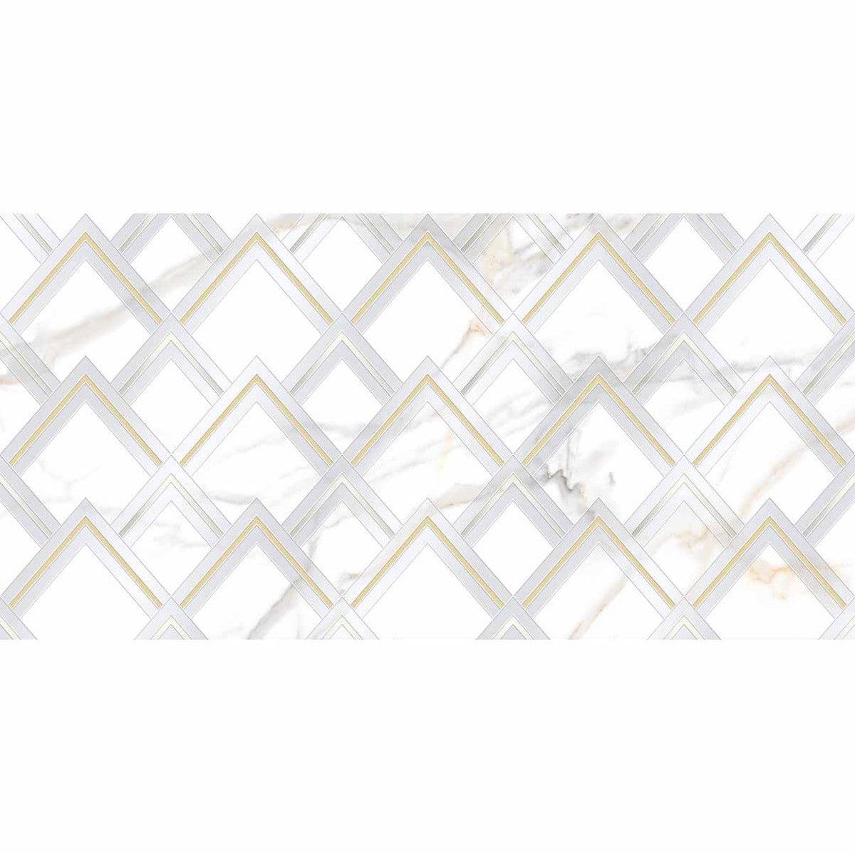Panorama White Marbled Peak Porcelain Tile 24x48 | Tile Club