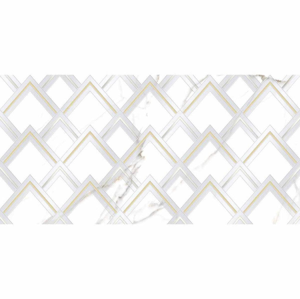 Panorama White Marbled Peak Porcelain Tile 24x48 | Tile Club