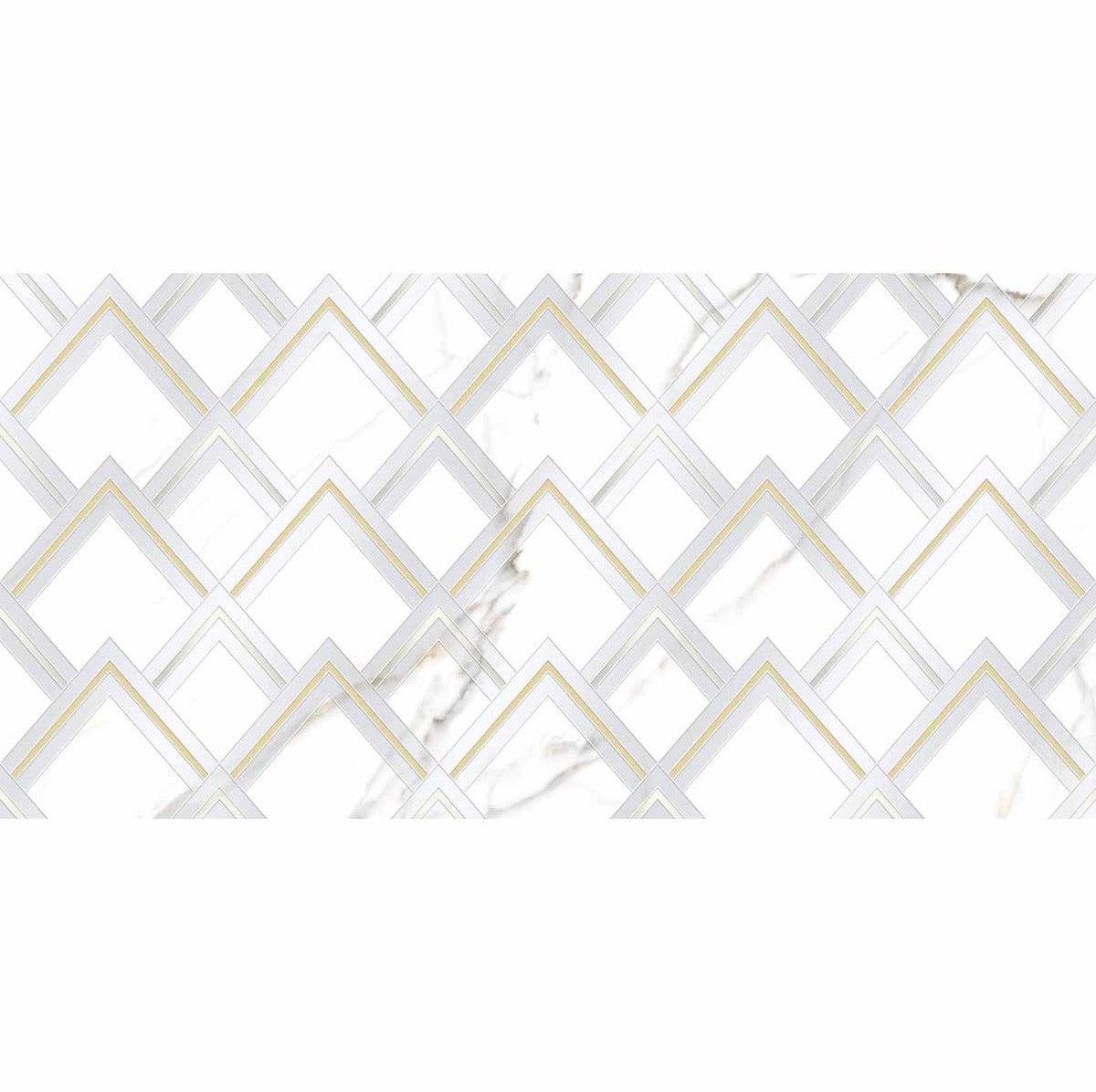 Panorama White Marbled Peak Porcelain Tile 24x48 | Tile Club