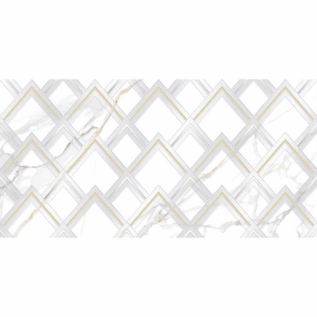Panorama White Marbled Peak Porcelain Tile 24x48 | Tile Club